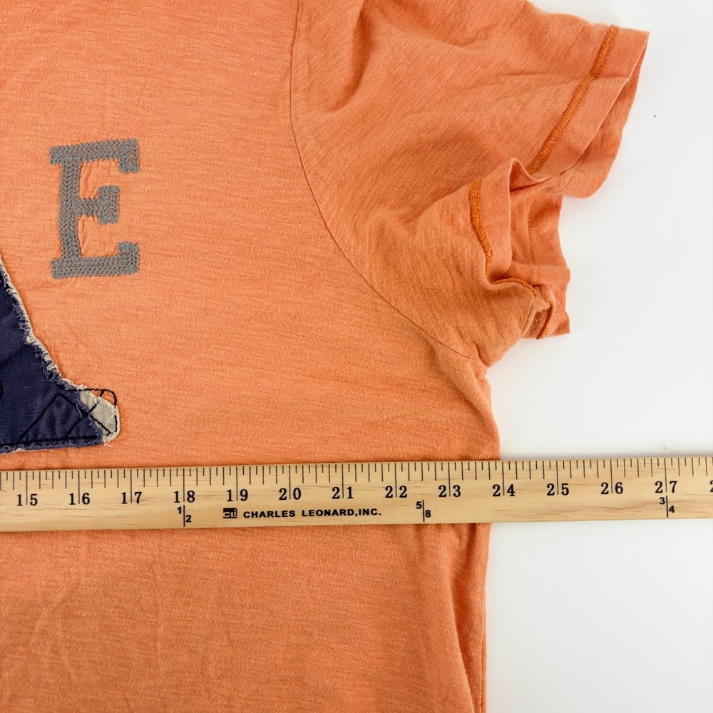 Y2K American Eagle Shirt Mens XL Orange Athletic Distressed Patch Embroidered - Picture 5 of 9